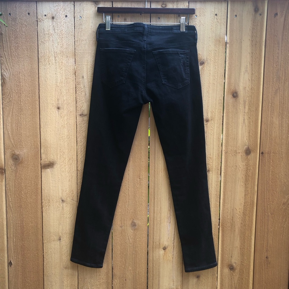 AG Stevie ankle jeans black skinny jeans with holes distressed size 26 - Picture 15 of 16